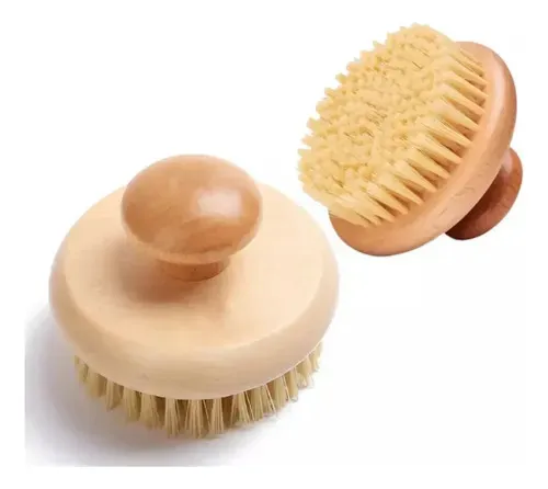 Escova Corporal Seca Com Cerdas Naturais Para Esfoliação Dry