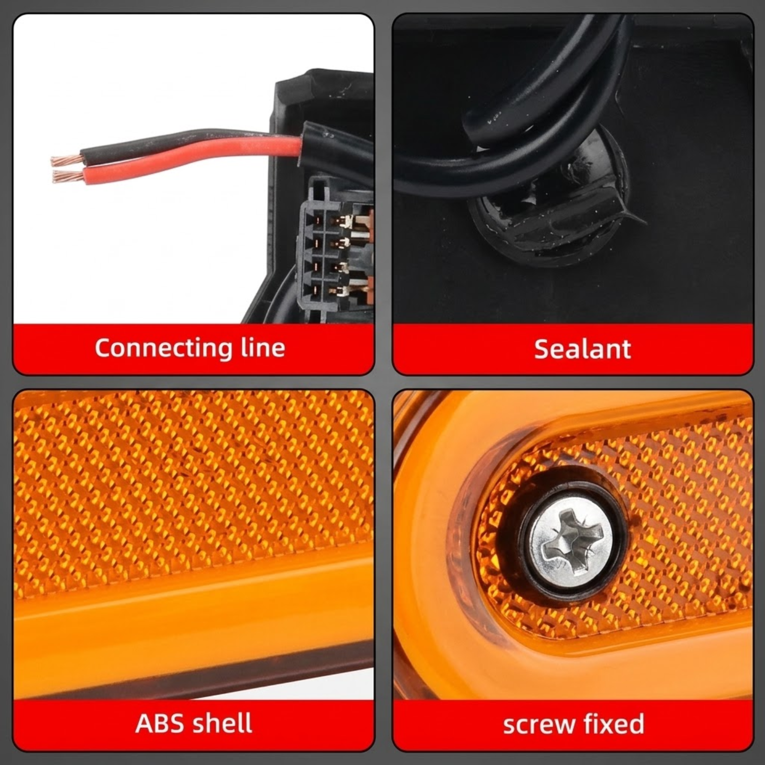 Kit 12 Luzes Led Laterais Âmbar Para Caminhão E Carreta