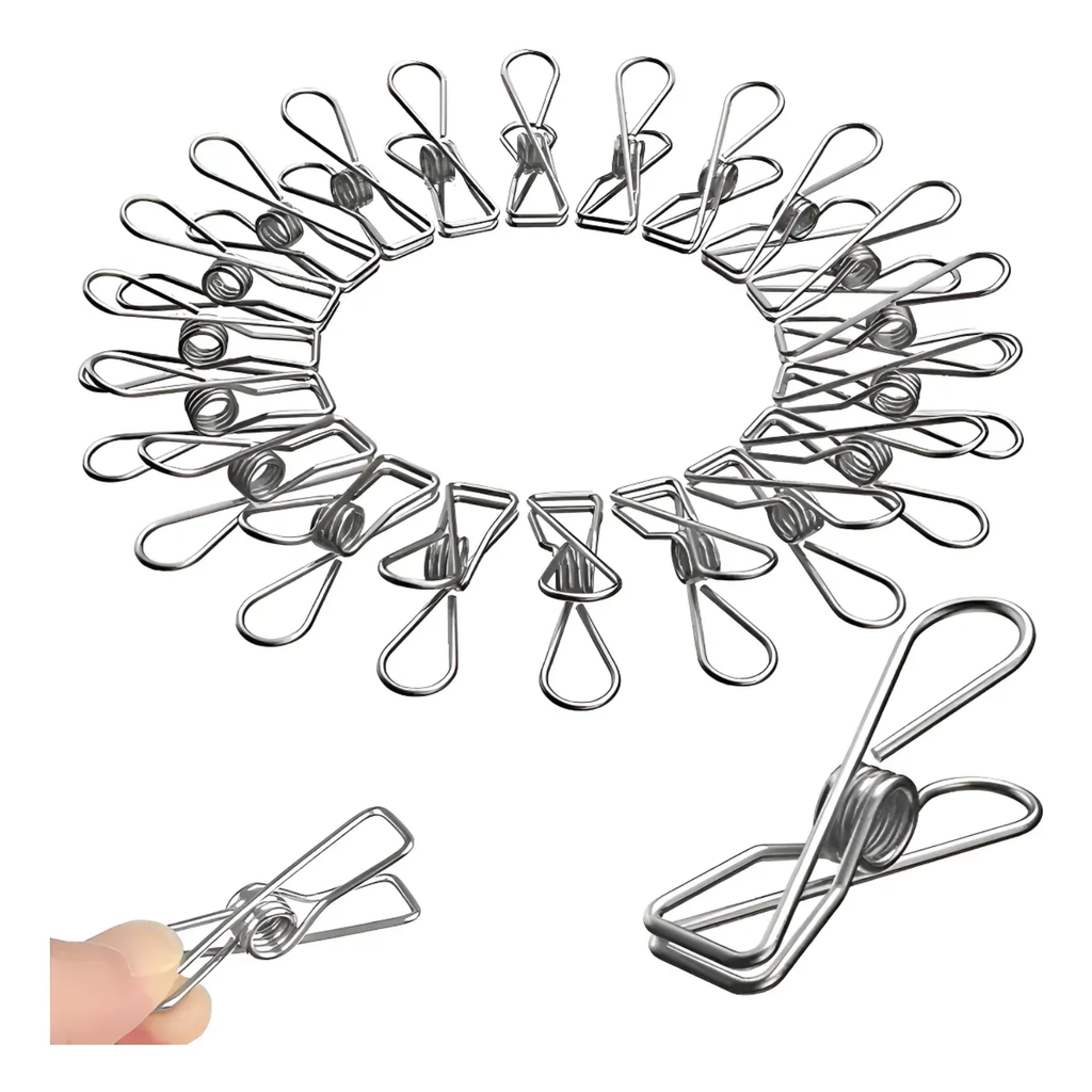 Prendedor De Roupa De Inox - Kit 60 Prendedores 100% Inox