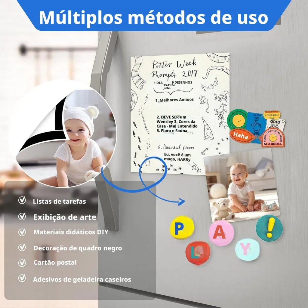 Perfil Magnético Adesivo 3M Fita Imã Flexível 15x2mm 10mts