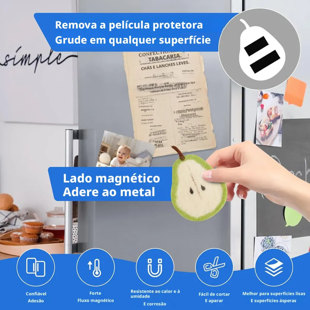 Perfil Magnético Adesivo 3M Fita Imã Flexível 15x2mm 30mts