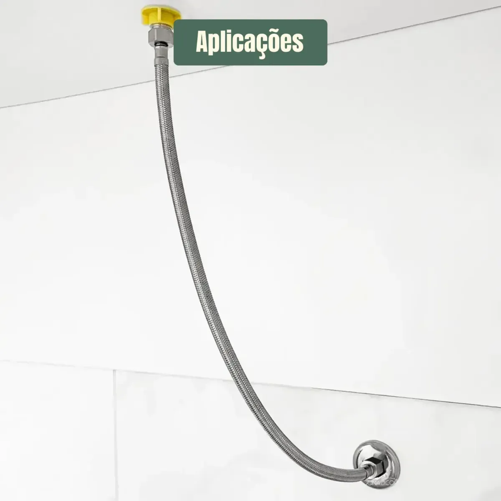 Engate Flexível Misturador Mangueira Aço Mono 80 Cm Par