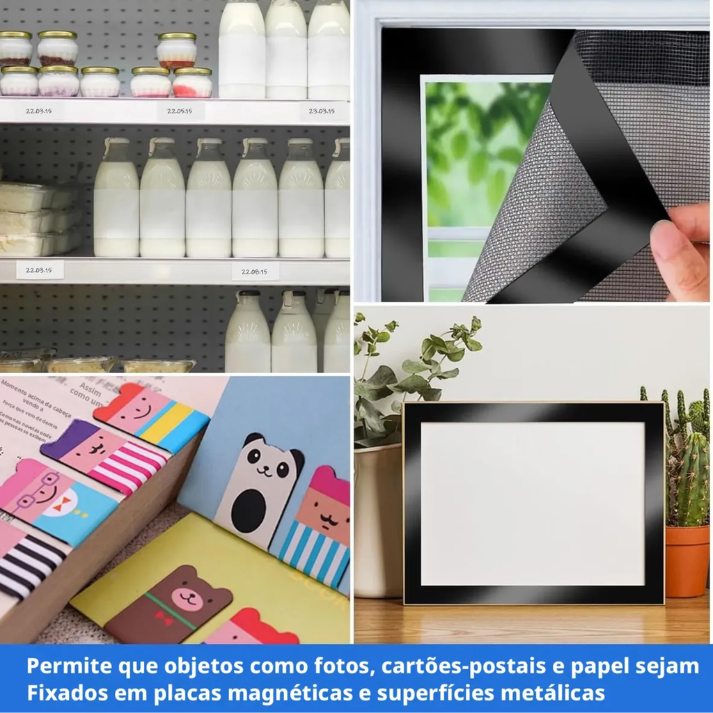 Perfil Magnético Adesivo 3M Fita Imã Flexível 15x2mm 30mts