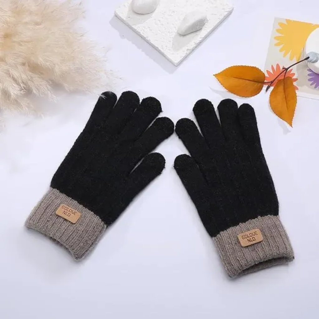Luva Feminino Touch De Lã Mexer Celular Tablet Inverno Preto