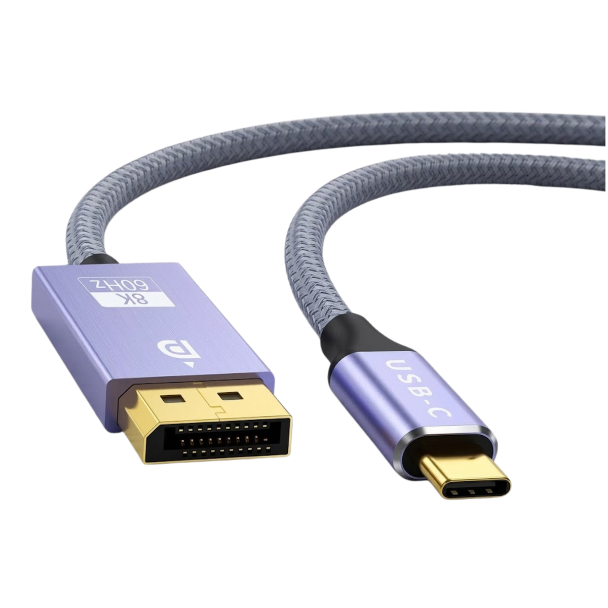 Cabo Monitor Usb Tipo C Para Dp 8k 60hz E 4k 144hz - 2 Metro