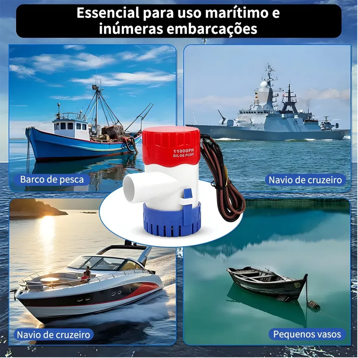 Bombas De Porão De Barcos Náuticos 1100gph 12v Para Homeboat