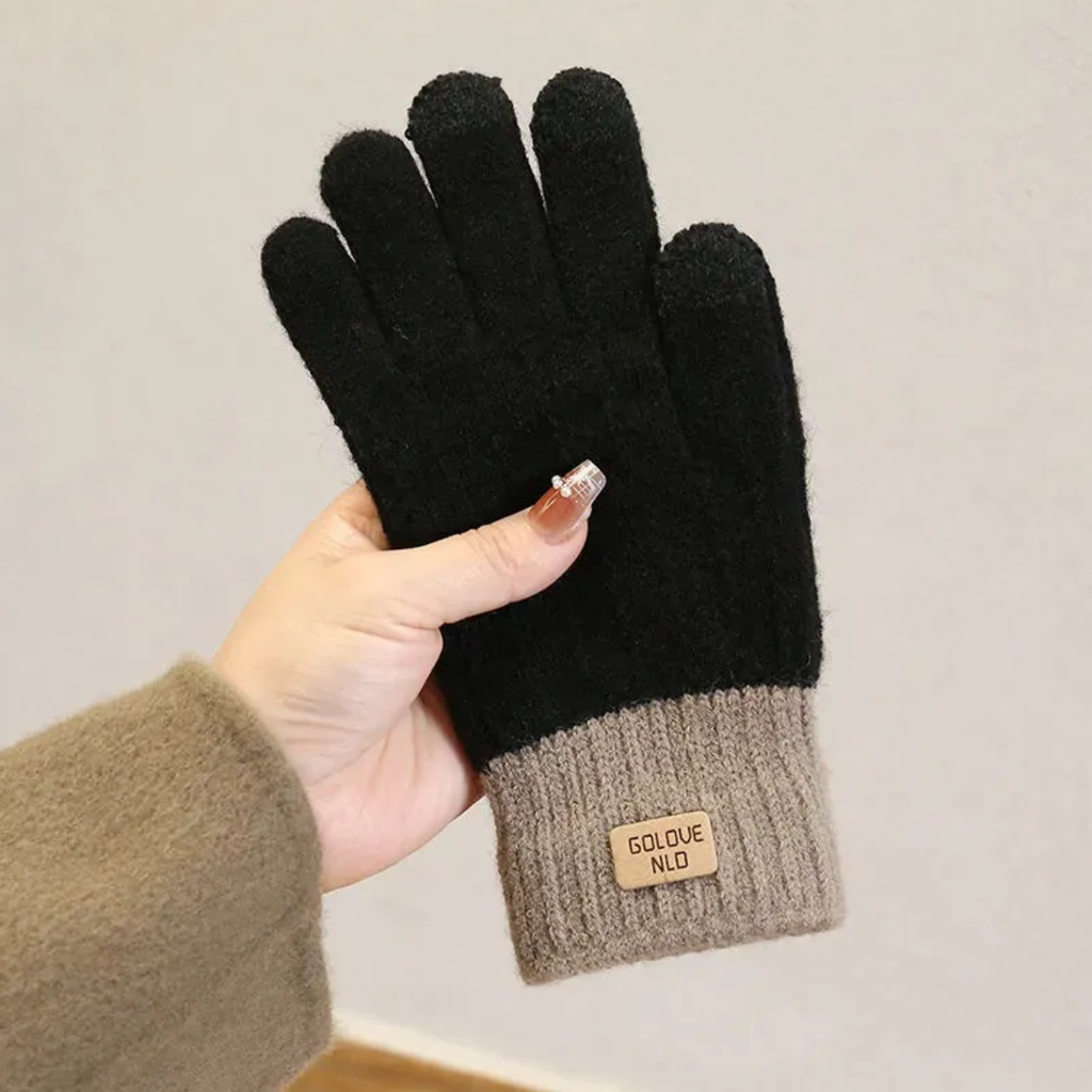 Luva Feminino Touch De Lã Mexer Celular Tablet Inverno Preto