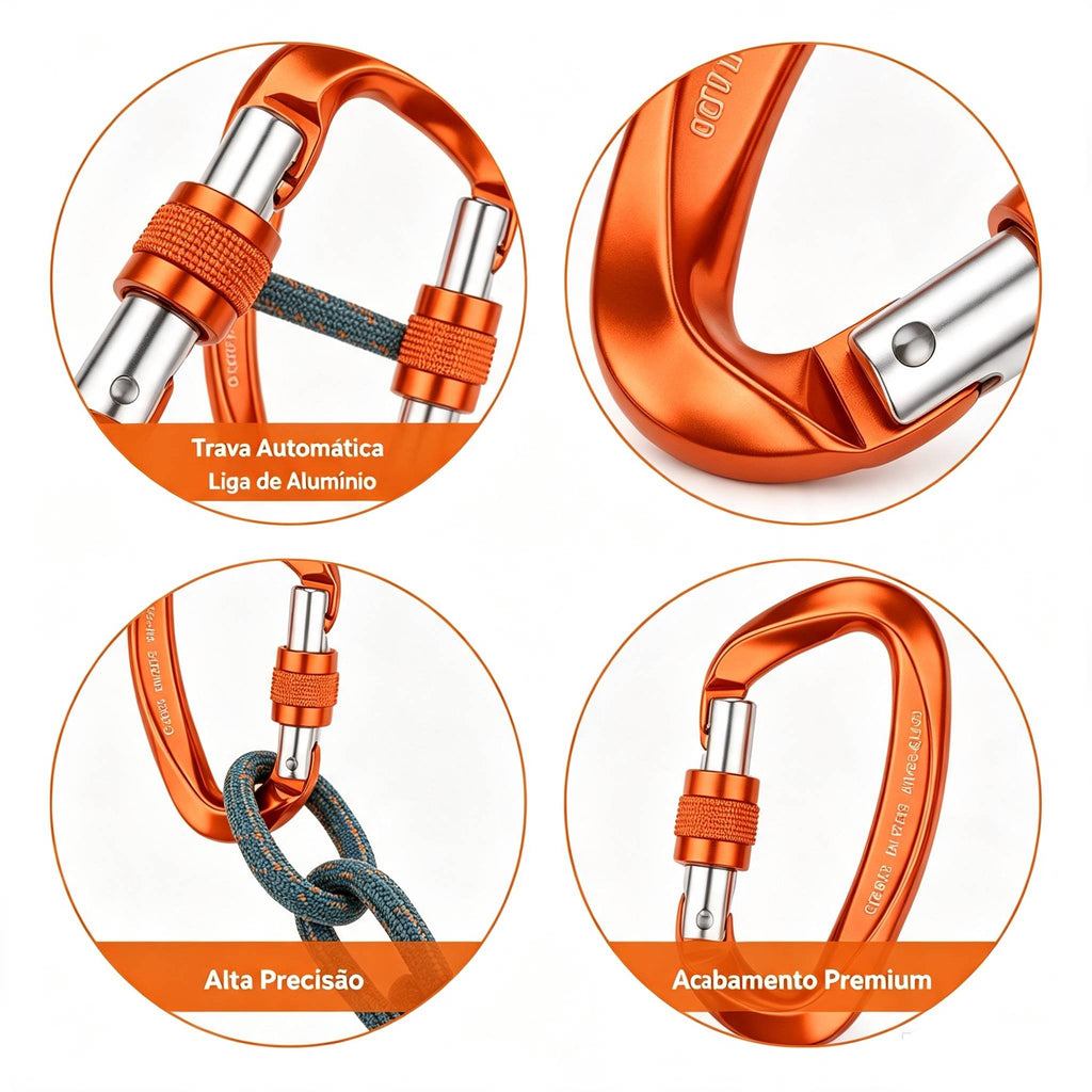 Mosquetão De Aluminio D 25kn Rapel Escalada Paraglider