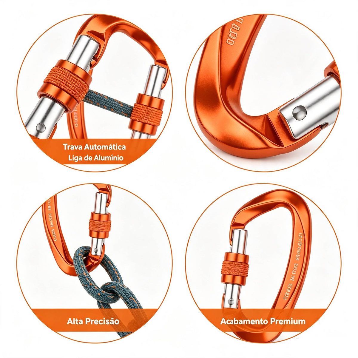 Mosquetão De Aluminio D 25kn Rapel Escalada Paraglider