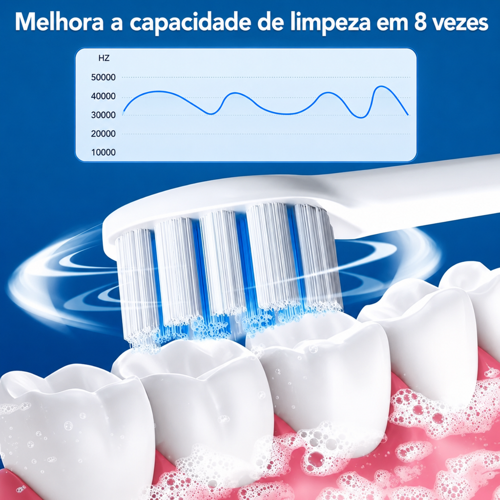 Escova de Dentes Elétrica Sonic Electric Toothbrush X3 USB Recargável
