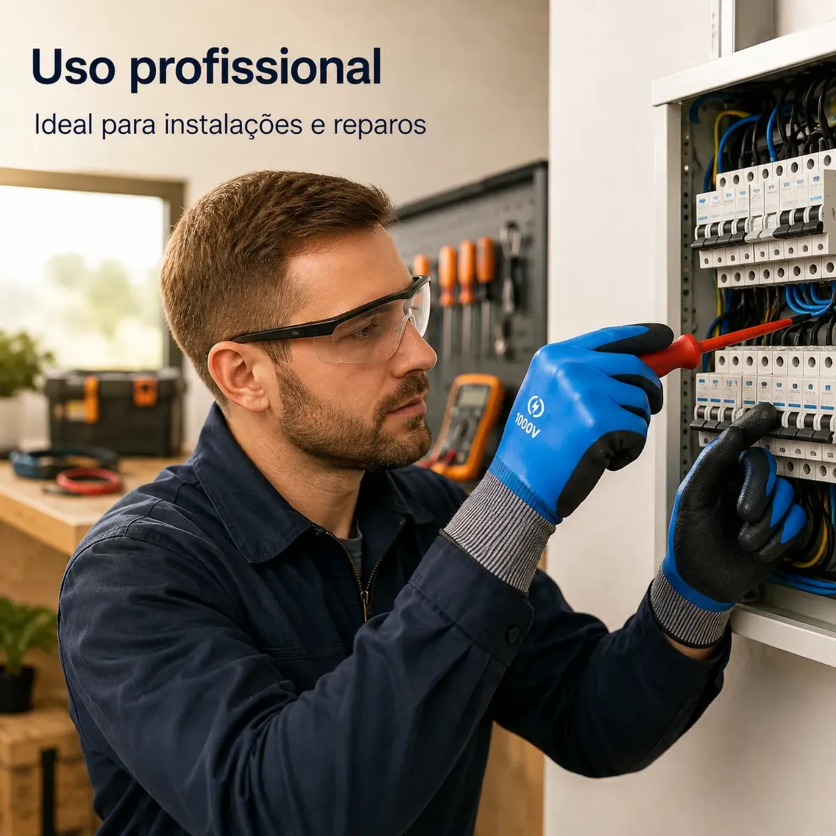 Luvas Isolante P/ Eletricista Borracha Suporta Tensão 1000v
