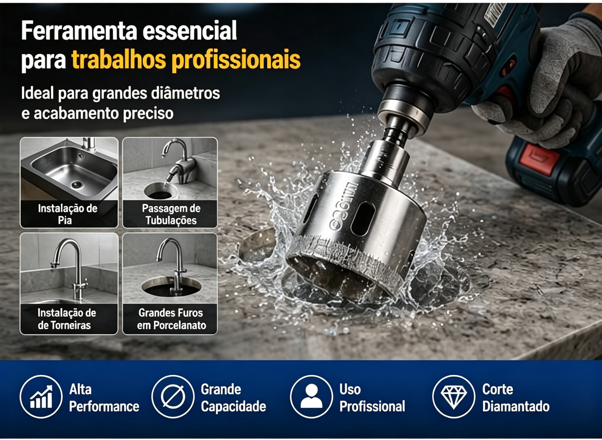 Broca Serra Copo Diamantada 35 40 45 50mm Alta Qualidade +nf