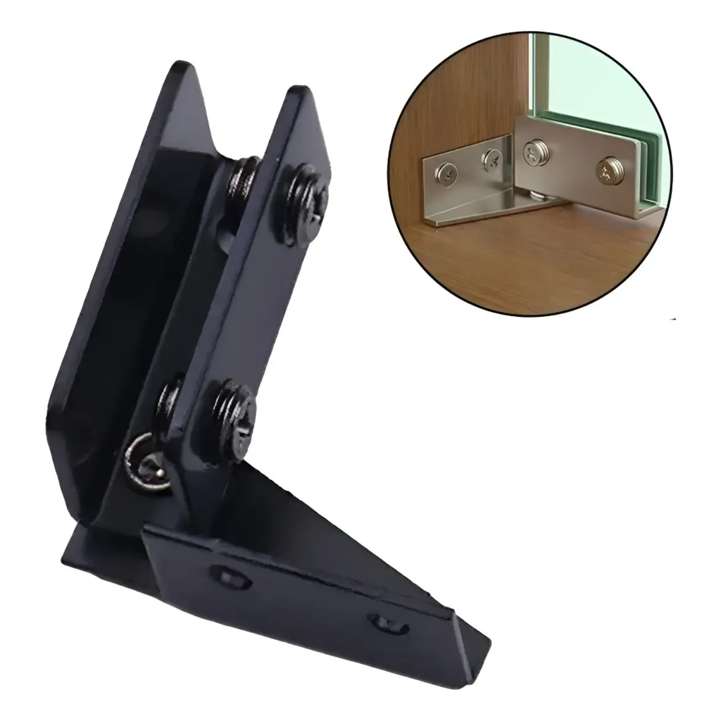 1 Par Dobradiça Preto Pivotante Porta Vidro De Encaixe 4-8mm