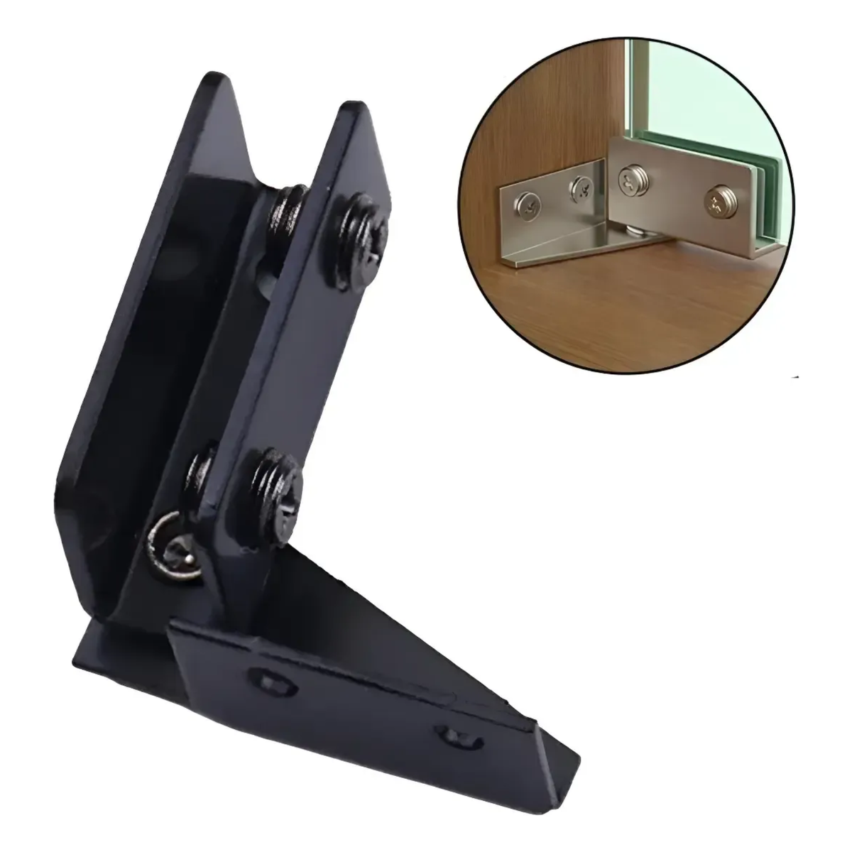 1 Par Dobradiça Preto Pivotante Porta Vidro De Encaixe 4-8mm