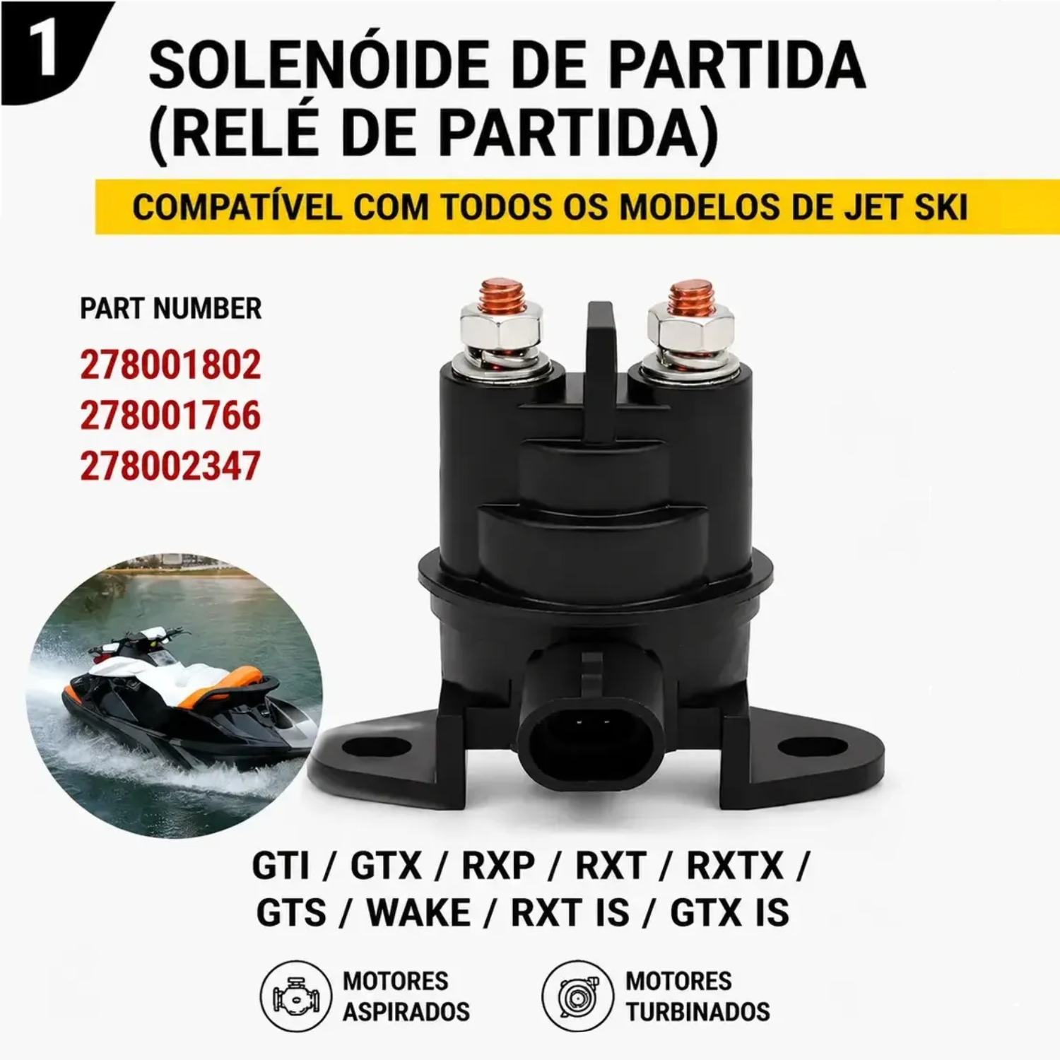 Relé Solenoide Partida Arranque Para Jet Ski Sea Doo