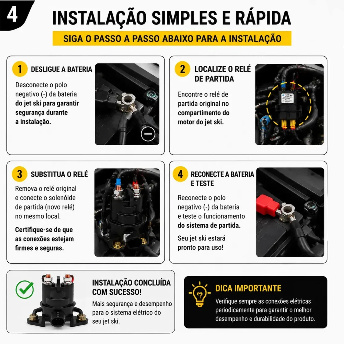 Relé Solenoide Partida Arranque Para Jet Ski Sea Doo