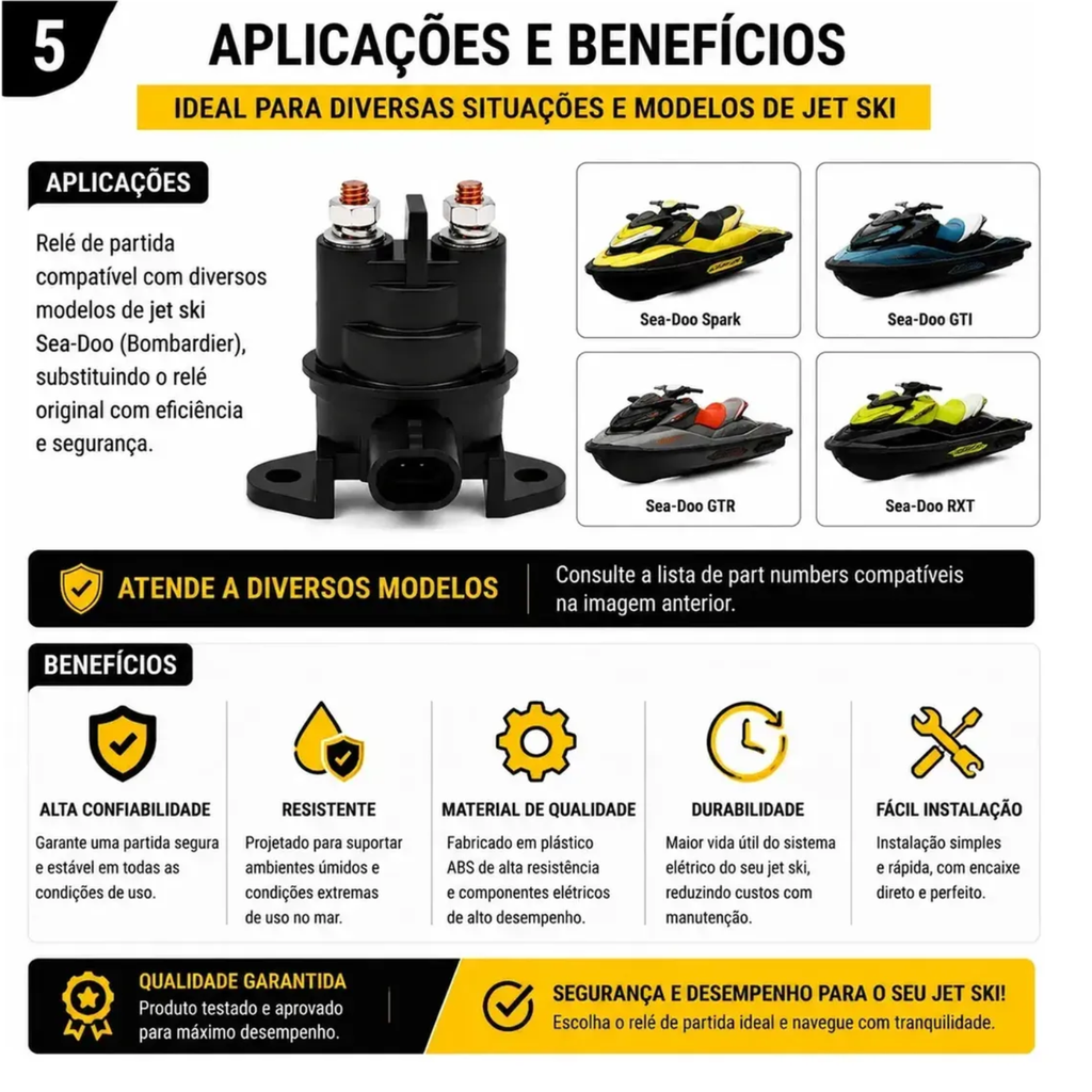 Relé Solenoide Partida Arranque Para Jet Ski Sea Doo