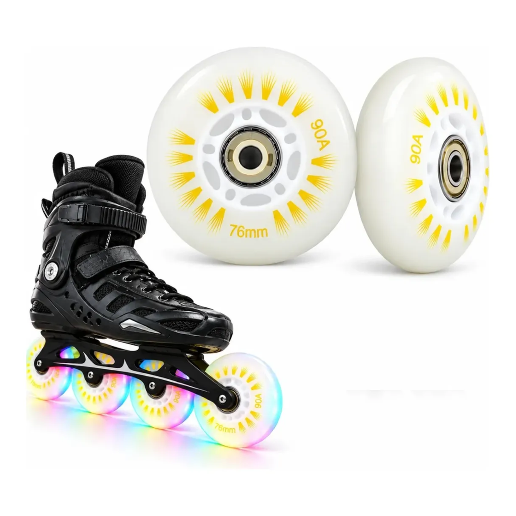 Par Rodinha Silicone Para Triciclo Drift Elétrico C/led Rgb
