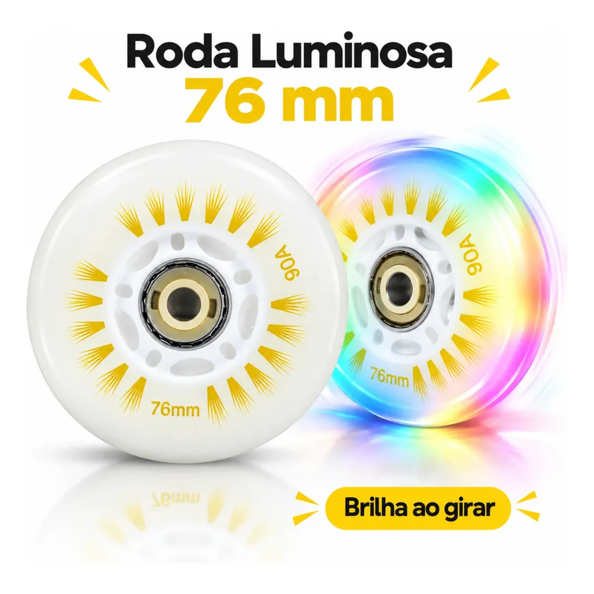 Par Rodinha Silicone Para Triciclo Drift Elétrico C/led Rgb