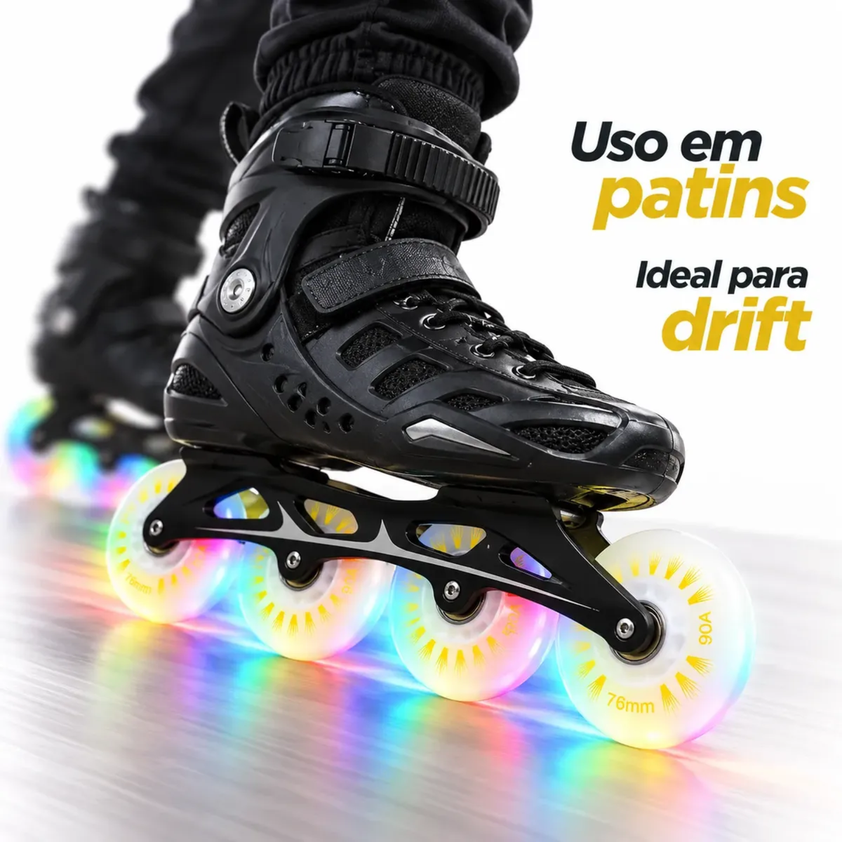 Par Rodinha Silicone Para Triciclo Drift Elétrico C/led Rgb