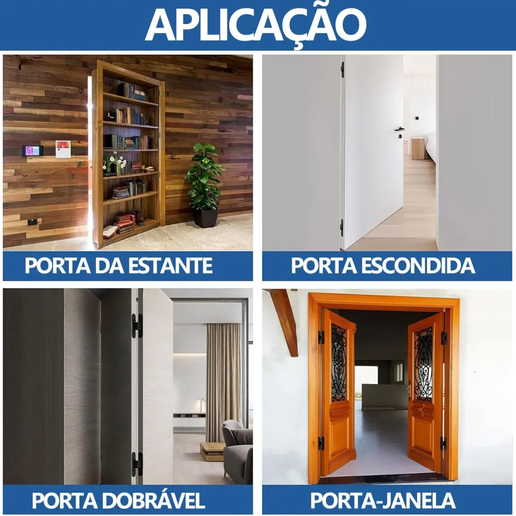 3 Peças Dobradiça Invisível Oculta Ajustável 110mm 40/kg