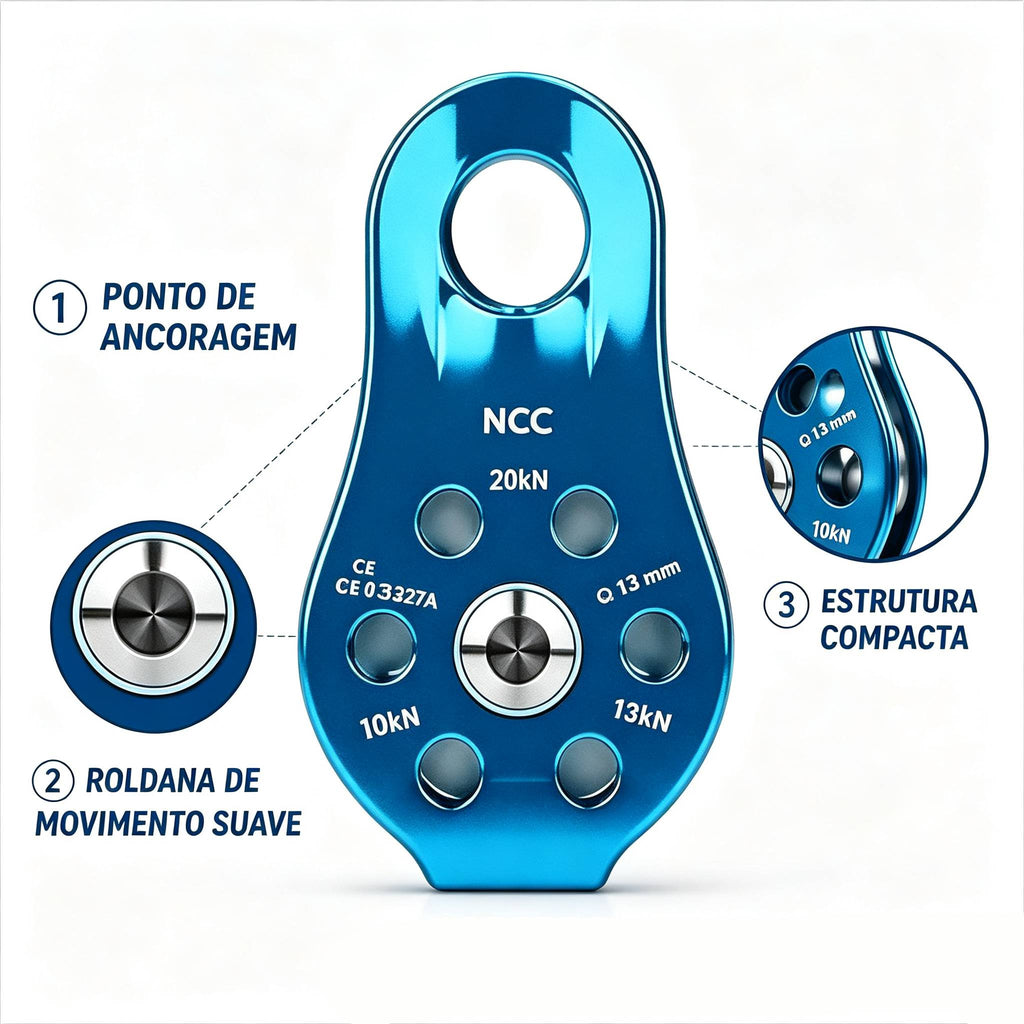 Polia Lateral Fixa 20kn Pequena Escalada Corda 8 A 13mm