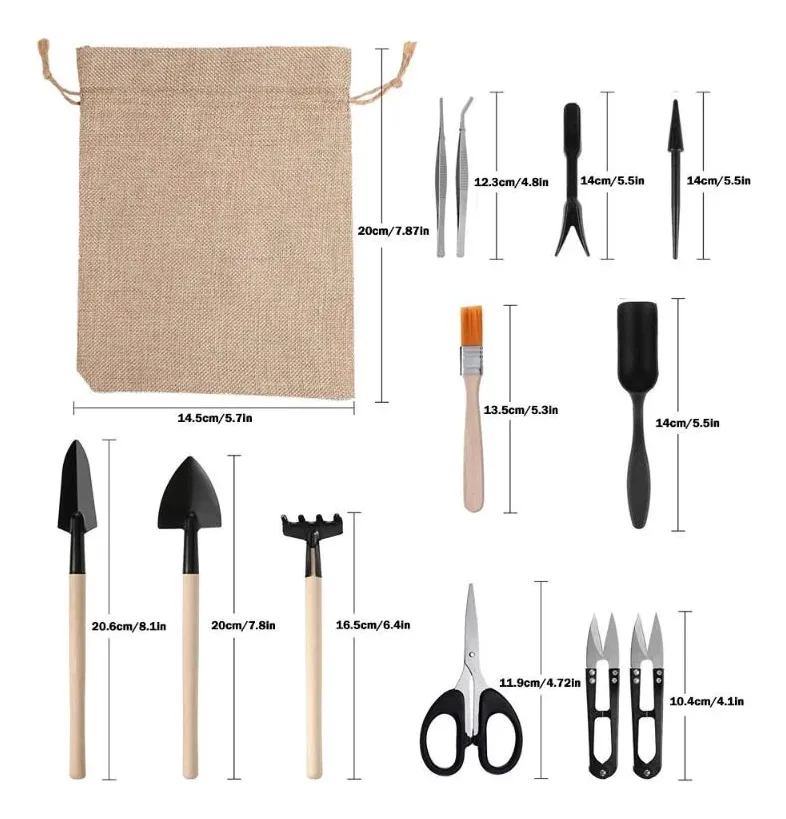 Kit Ferramentas Mini Para Jardinagem Suculenta Cactos Bonsai
