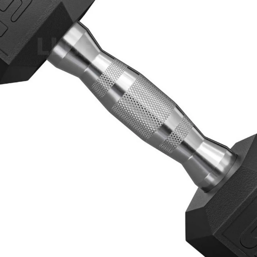 Halter 10kg Sextavado Emborrachado Pegada Cromada