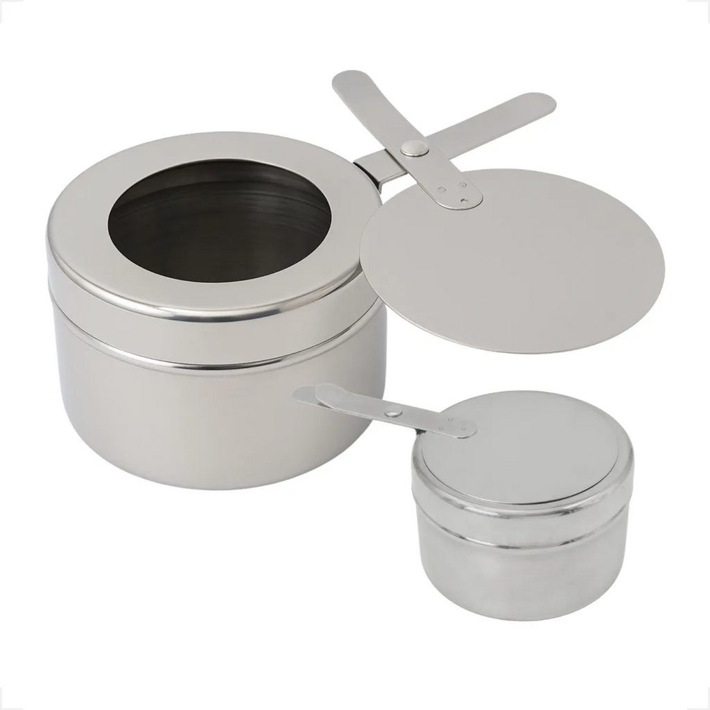 Kit 2 Fogareiros Para Discos Acendedor 9cm Aço Inox Fondue