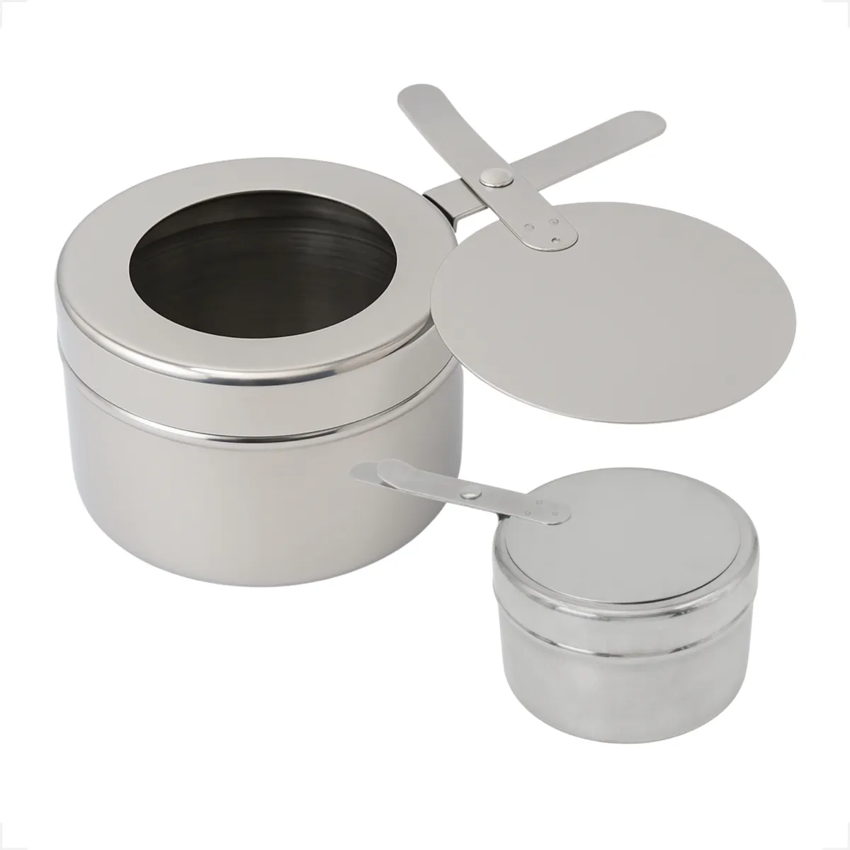 Kit 2 Fogareiros Para Discos Acendedor 9cm Aço Inox Fondue