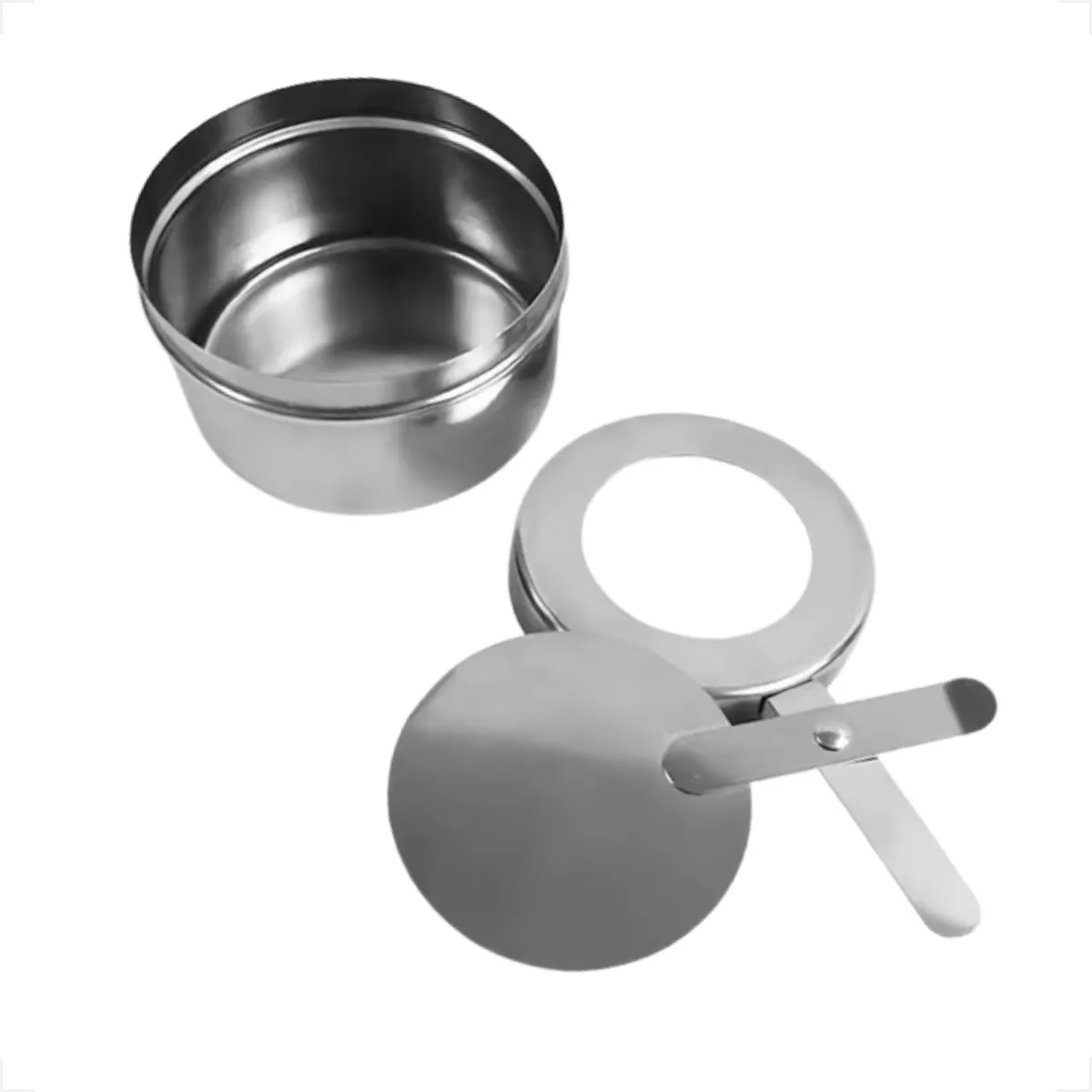 Kit 2 Fogareiros Para Discos Acendedor 9cm Aço Inox Fondue