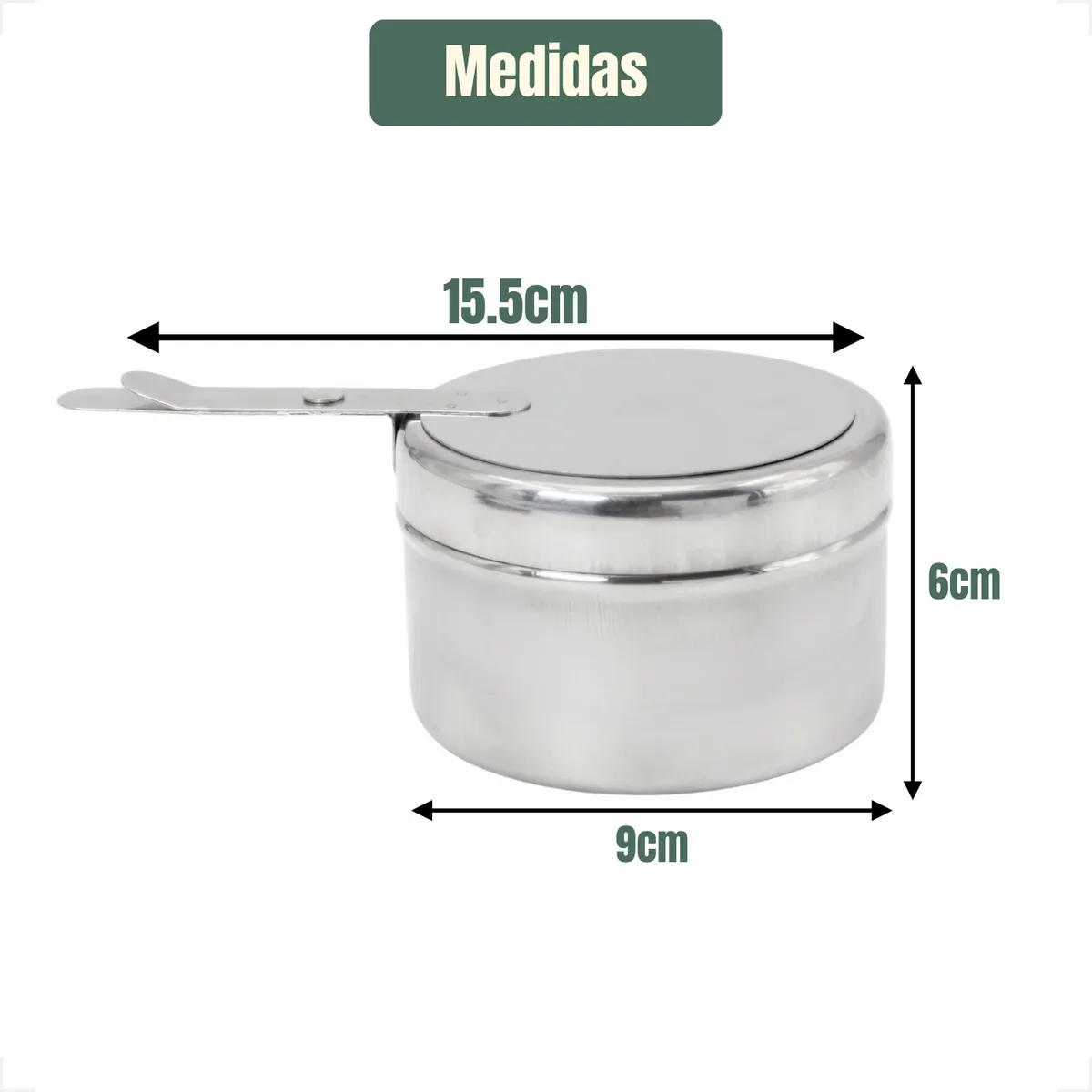 Kit 2 Fogareiros Para Discos Acendedor 9cm Aço Inox Fondue