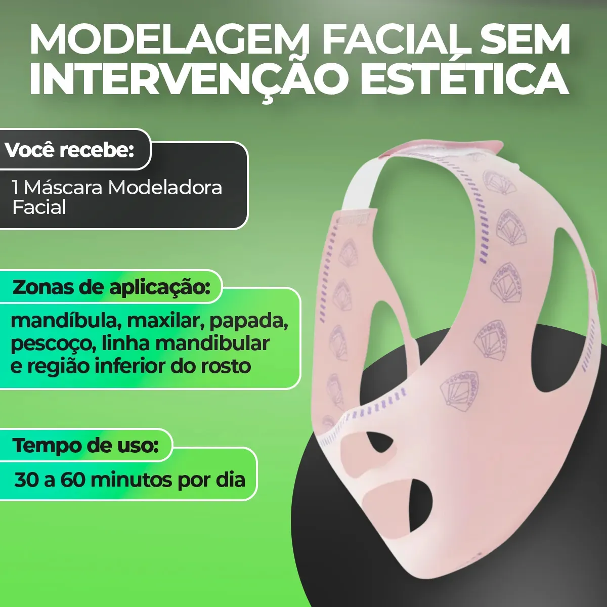 Máscara Modeladora Rosto Lifting Skin Care Papada Antirrugas