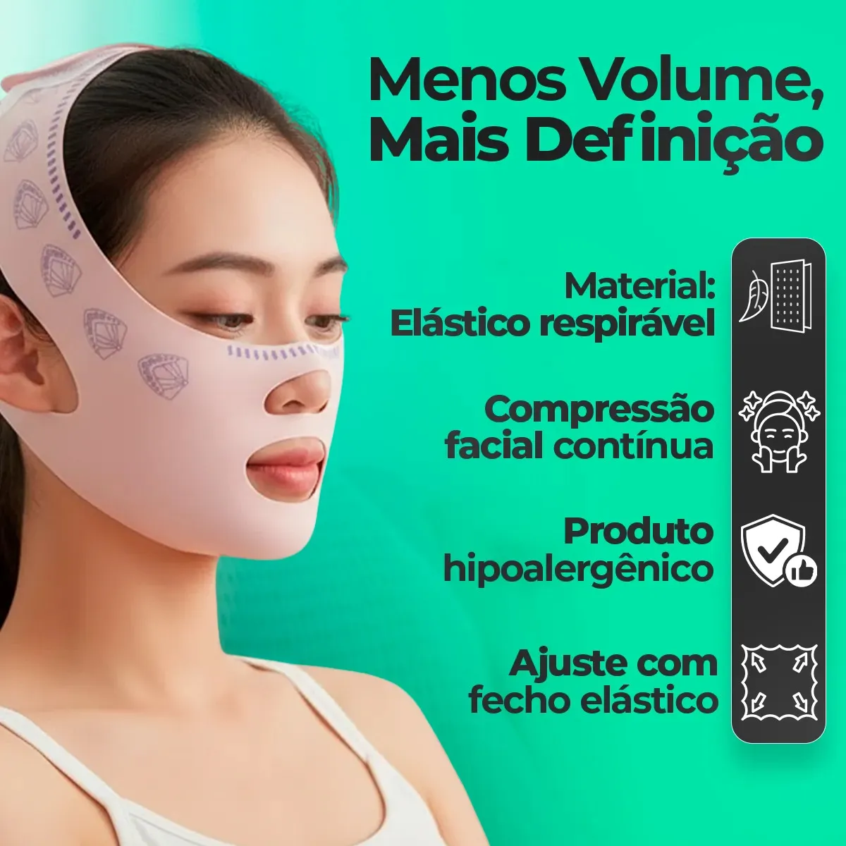 Máscara Modeladora Rosto Lifting Skin Care Papada Antirrugas
