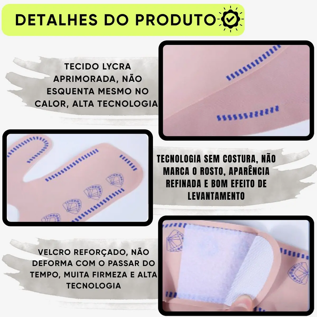 Máscara Modeladora Rosto Lifting Skin Care Papada Antirrugas
