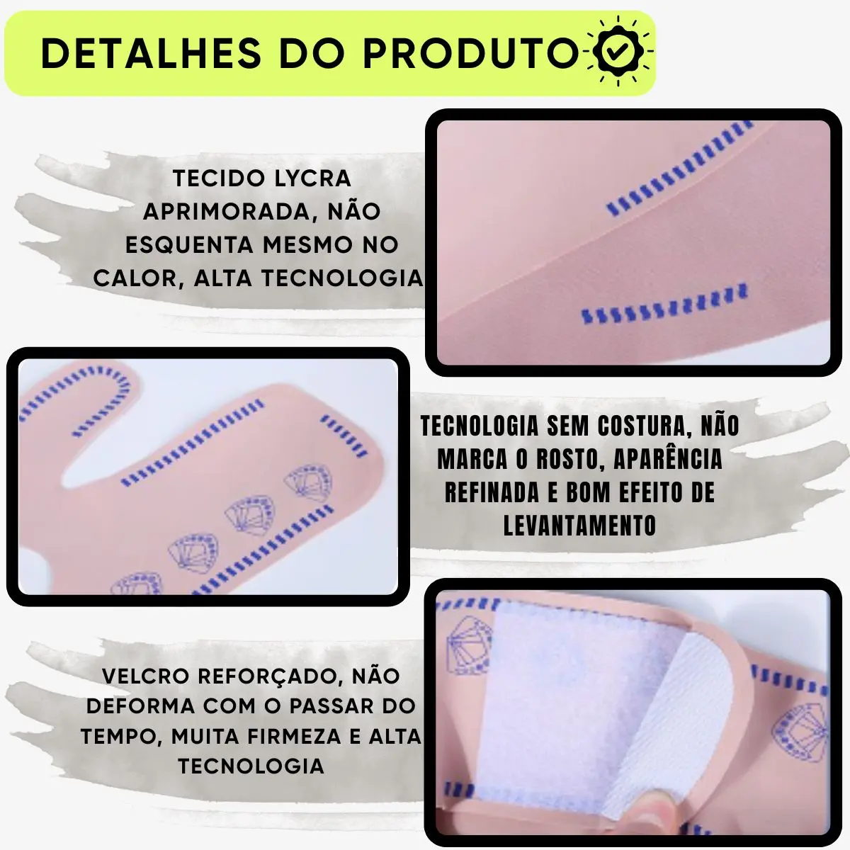 Máscara Modeladora Rosto Lifting Skin Care Papada Antirrugas
