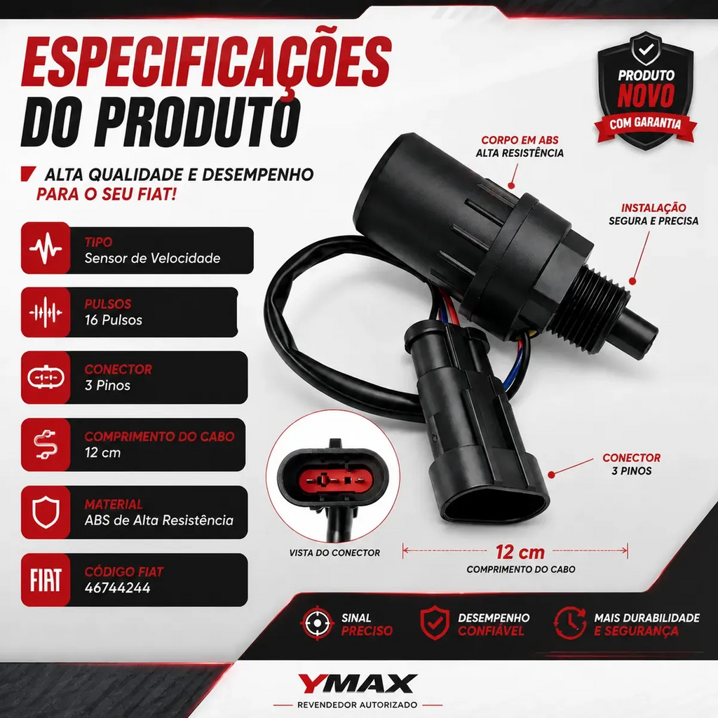 Sensor Velocidade Uno Palio Strada 1.0/1.3 8/16v Fire Todos
