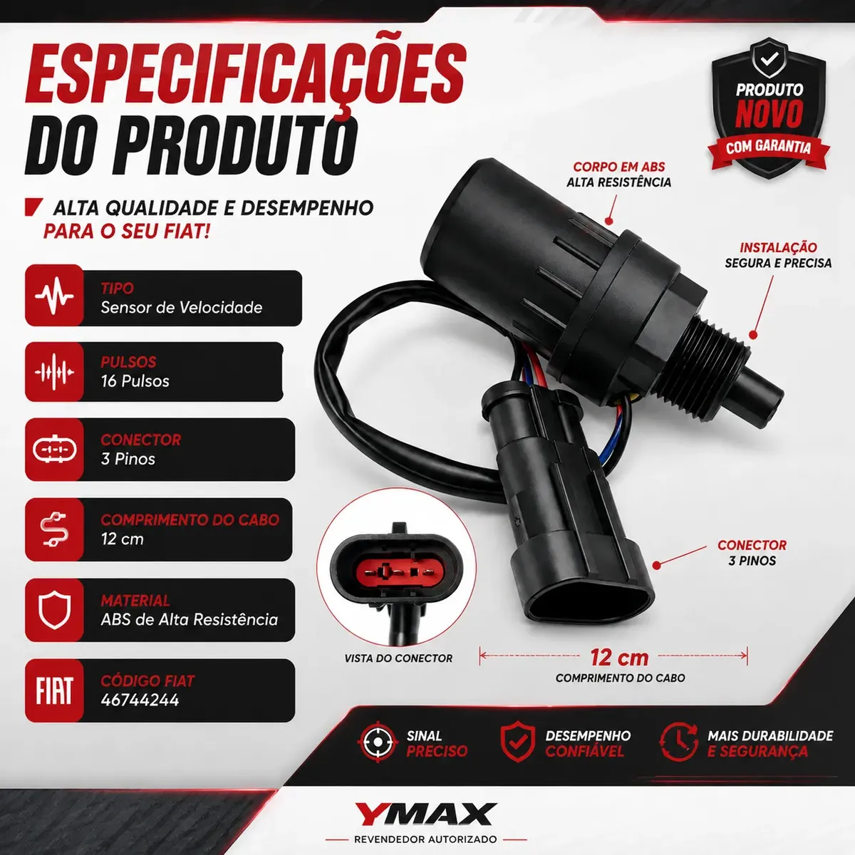 Sensor Velocidade Uno Palio Strada 1.0/1.3 8/16v Fire Todos