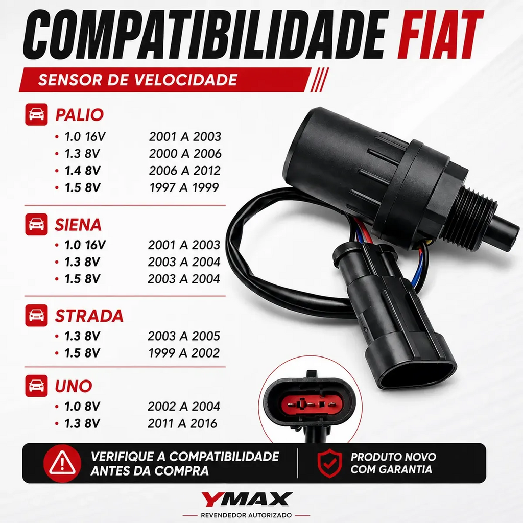 Sensor Velocidade Uno Palio Strada 1.0/1.3 8/16v Fire Todos