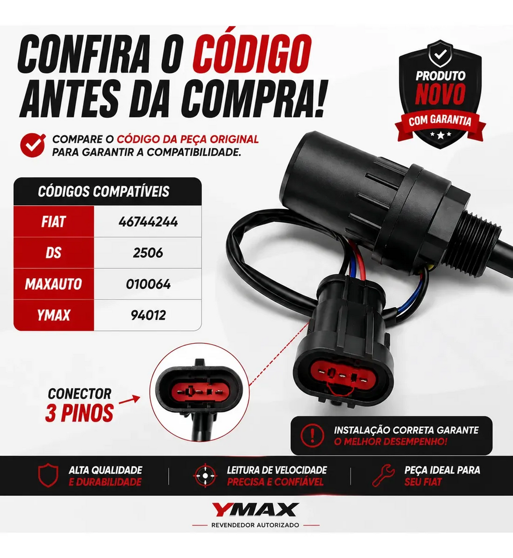 Sensor Velocidade Uno Palio Strada 1.0/1.3 8/16v Fire Todos