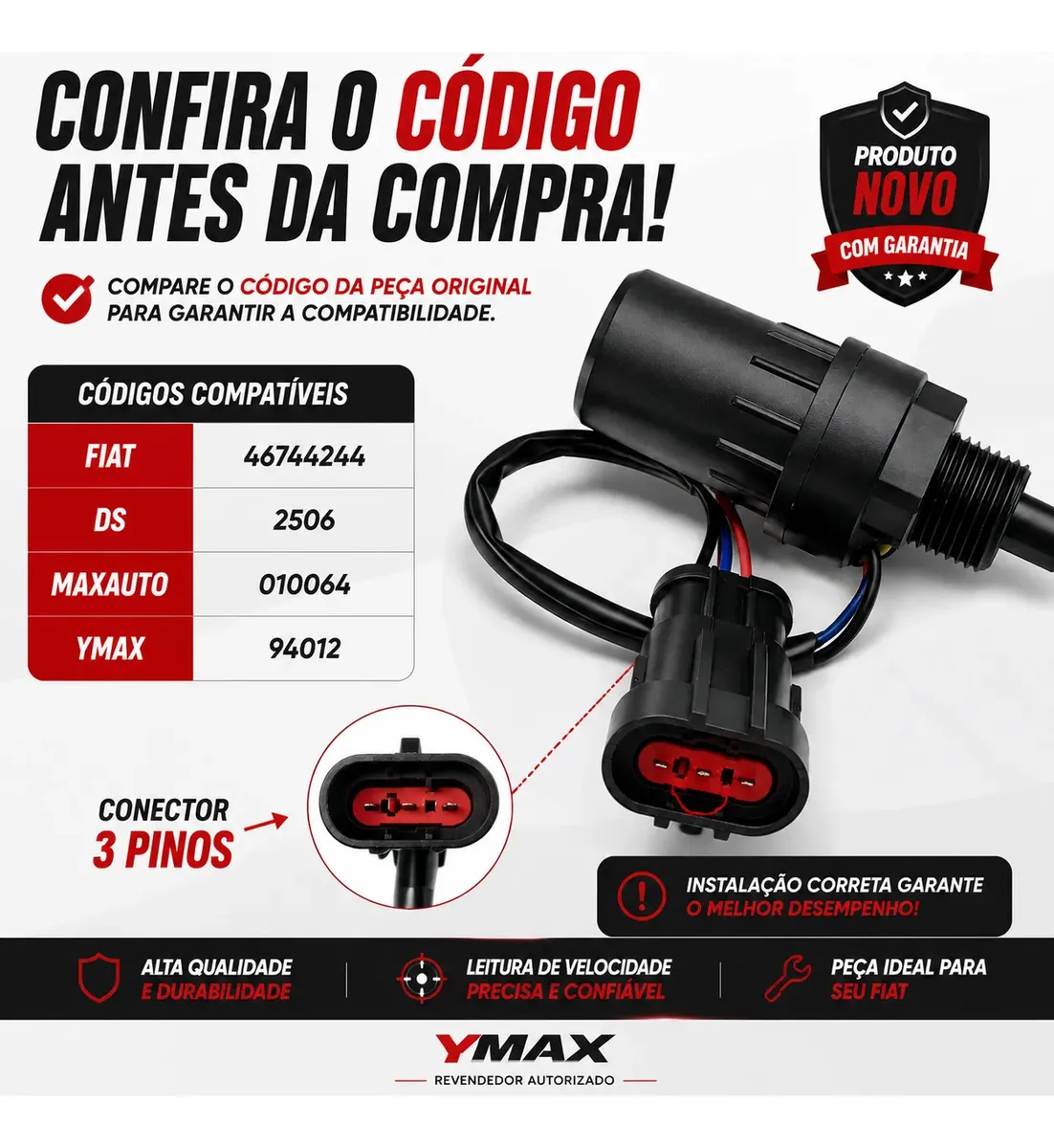 Sensor Velocidade Uno Palio Strada 1.0/1.3 8/16v Fire Todos