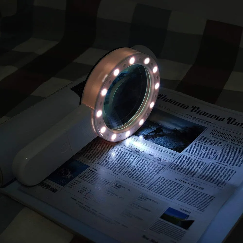 Lupa De Aumento Com Luz Led Zoom 30x 100mm Leitura Estética