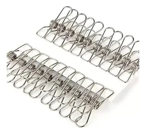 Kit 20 Prendedor De Roupa Inox Pregador Roupa Foto Varal