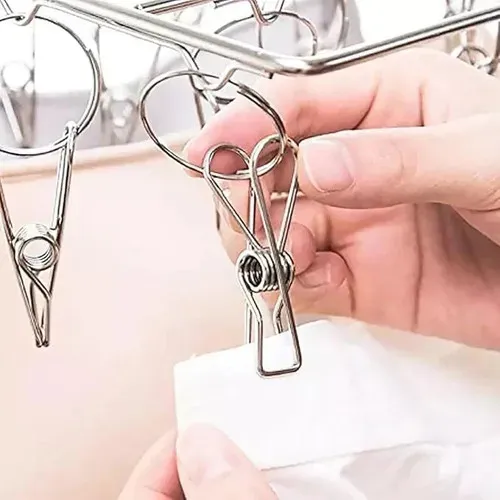 Kit 20 Prendedor De Roupa Inox Pregador Roupa Foto Varal