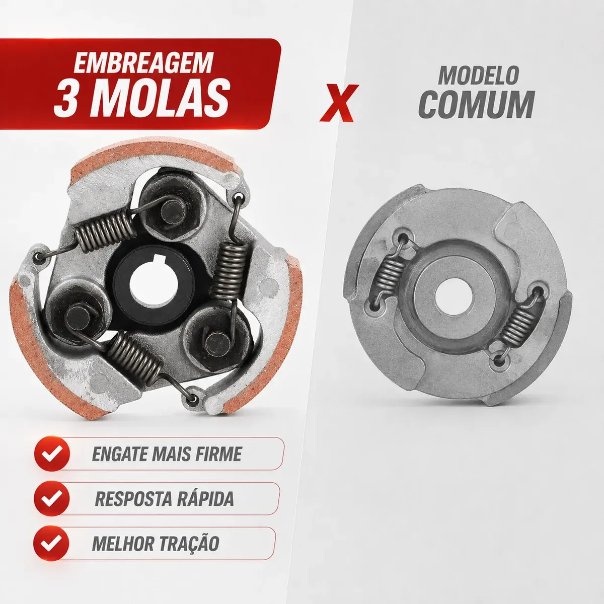 Embreagem 3 Molas Para Mini Moto Quadriciclo 2t 49cc