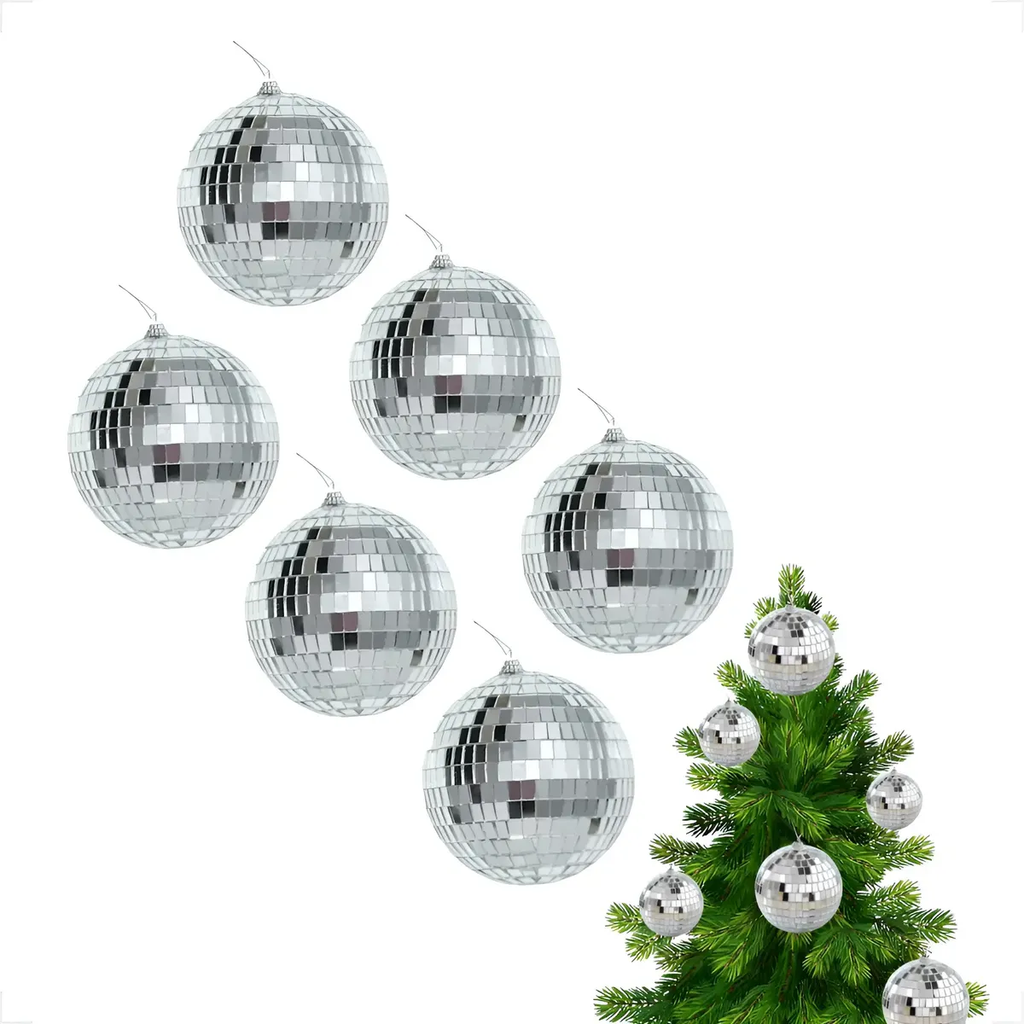 Kit 6 Bolas Vidro Discoteca Espelhos Refletor Festa Luz