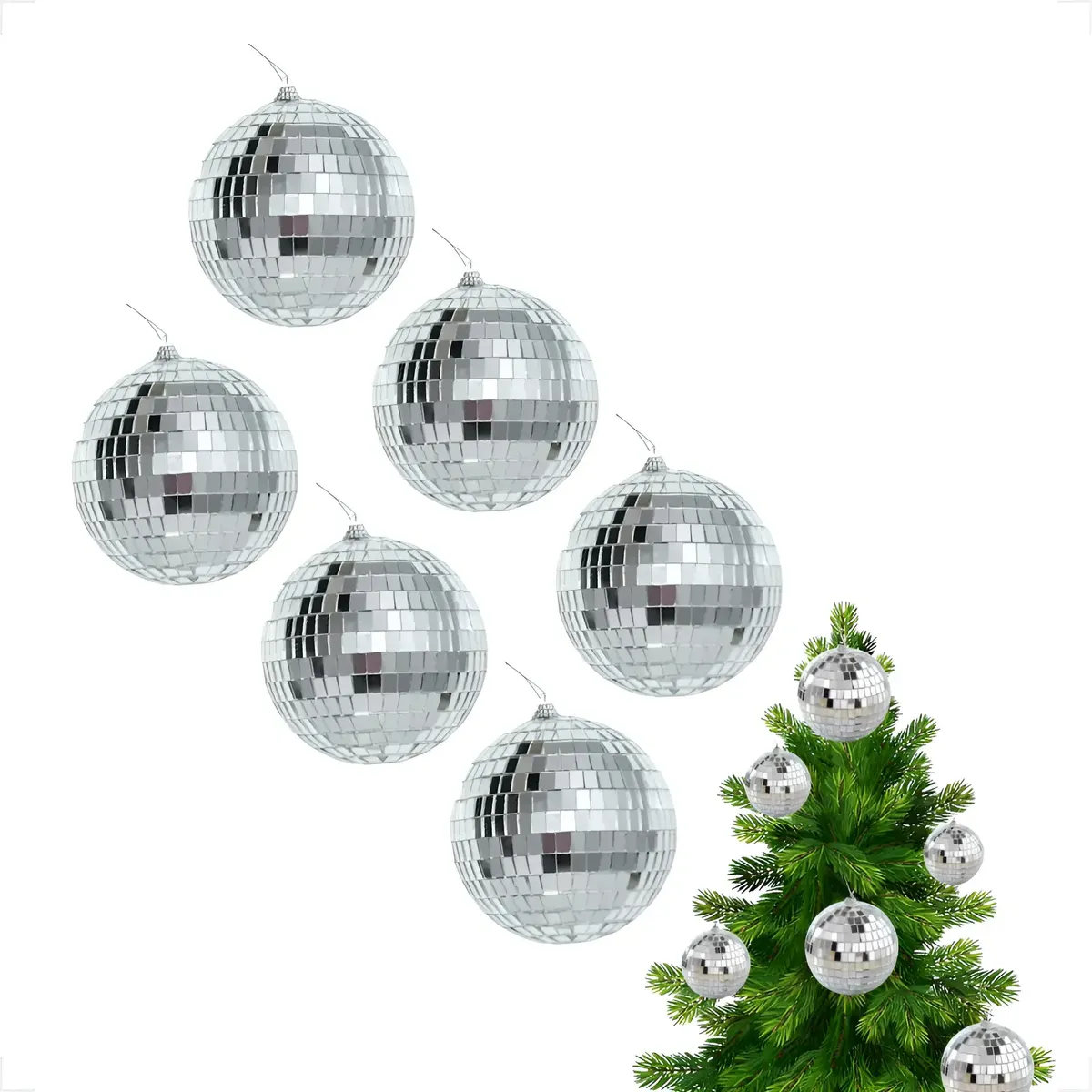 Kit 6 Bolas Vidro Discoteca Espelhos Refletor Festa Luz
