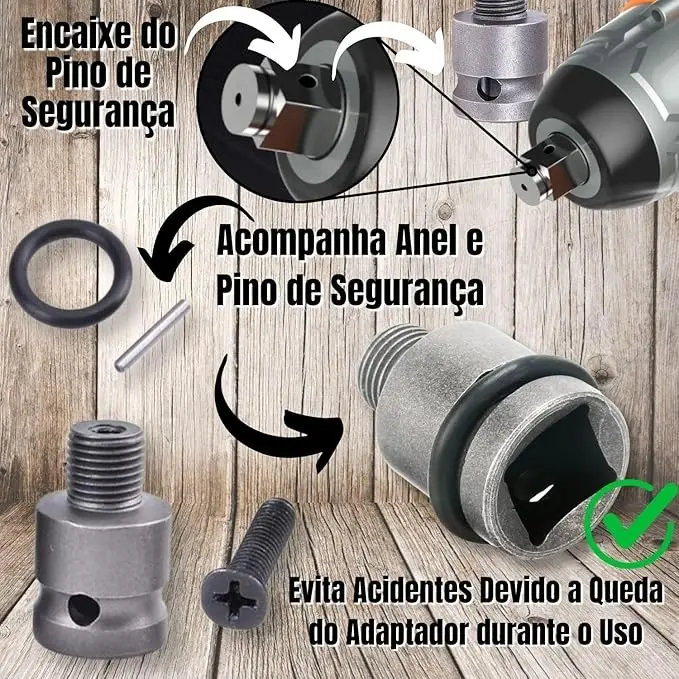 Kit Mandril Rosca 1/2 Rosca 1,5-13mm + Adaptador De Impacto