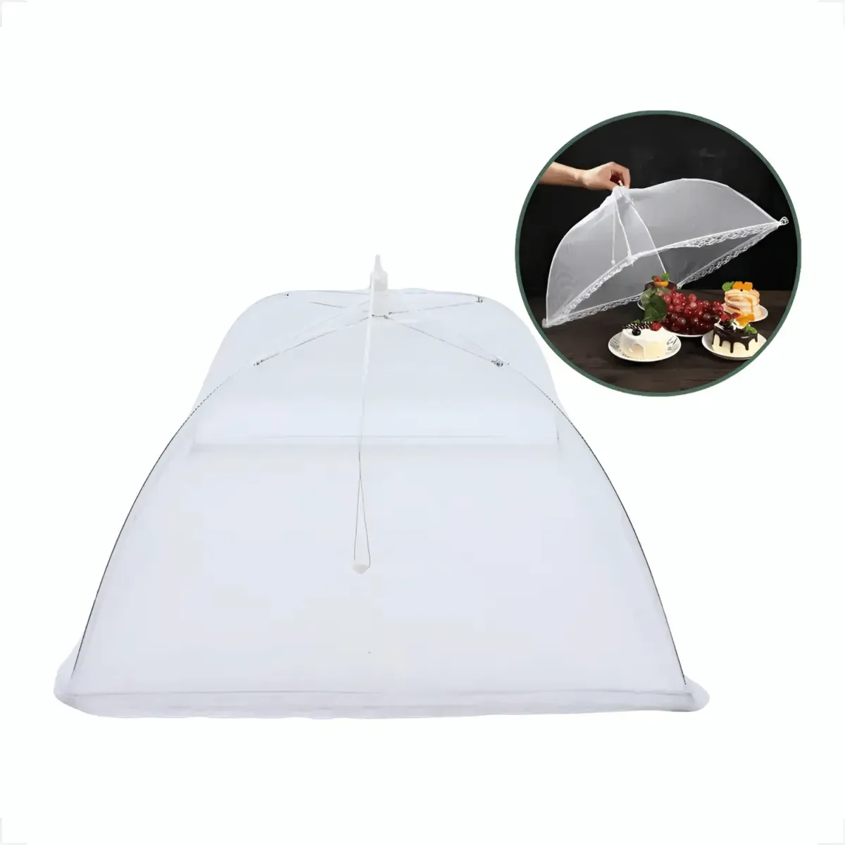 Tela Mosquiteiro Protetor Alimento Grande 48x48cm C/4 Tule