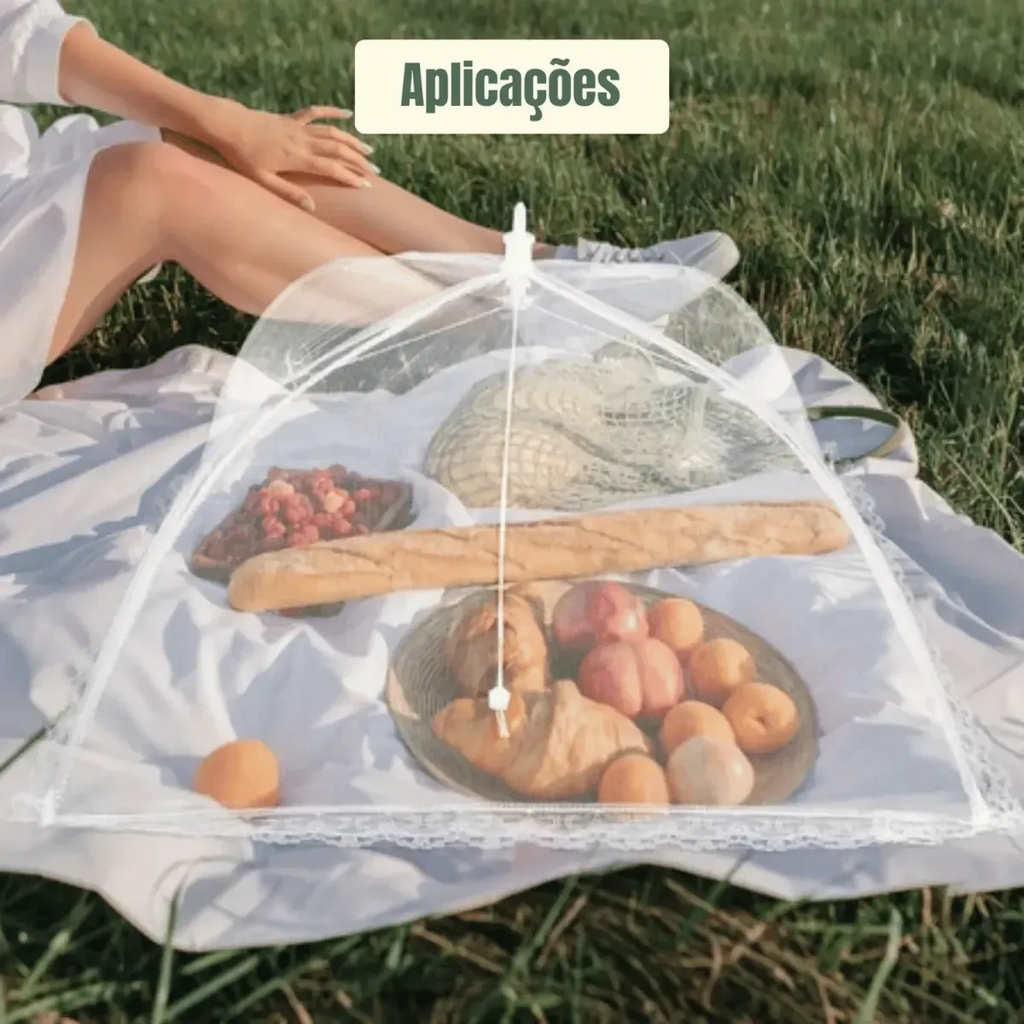 Tela Mosquiteiro Protetor Alimento Grande 48x48cm C/4 Tule